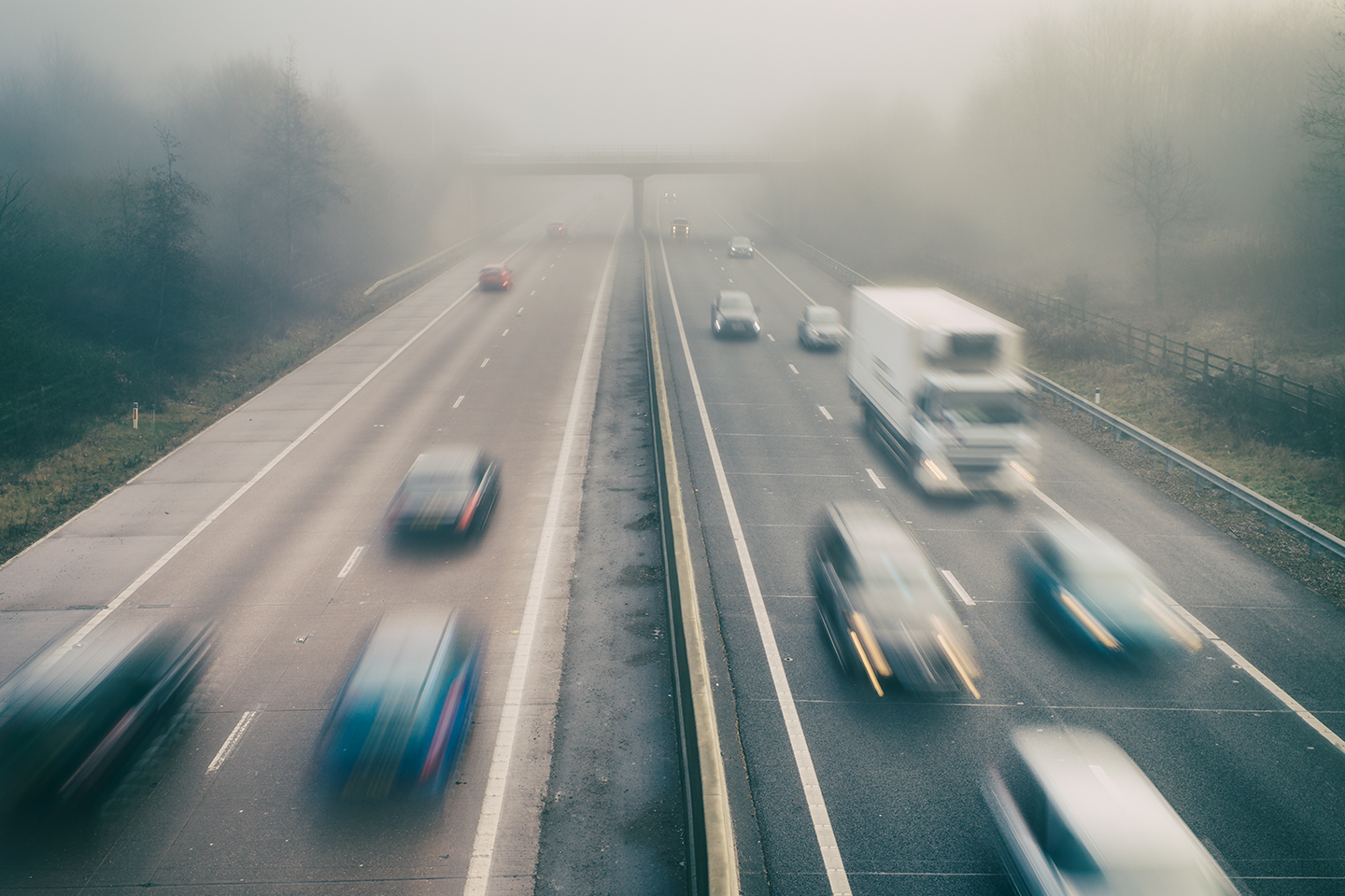 blurred cars on highway