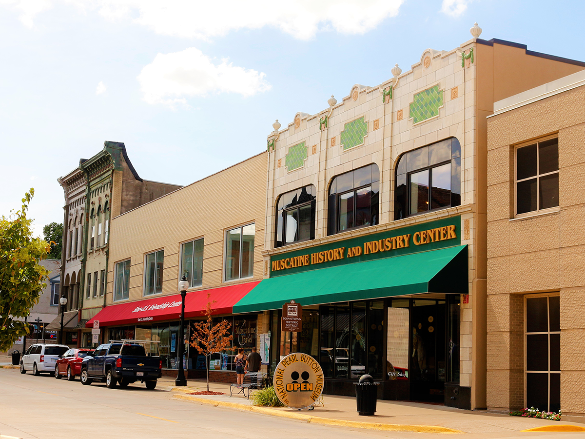 downtown store front buildings