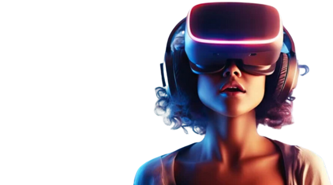 woman with vr headset on