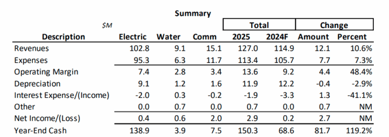 2025 Operating Budget, 10-Year Financial Projections