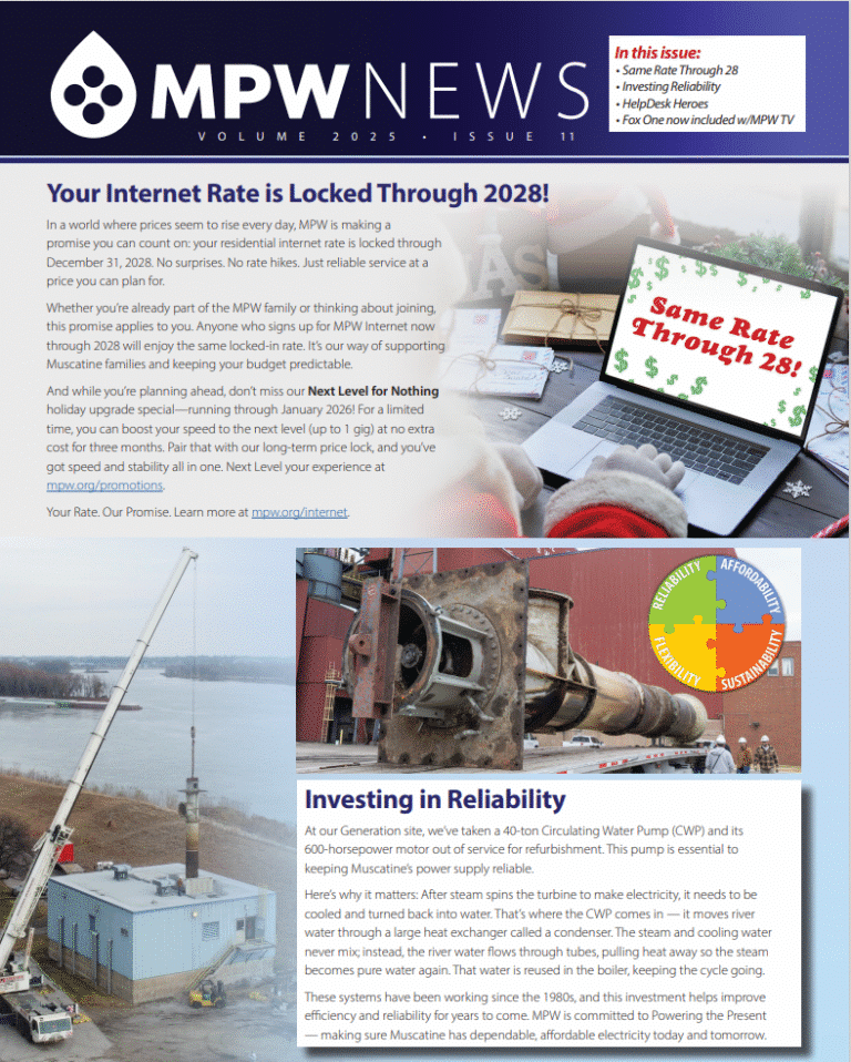 Front page of the MPW News for December 2025